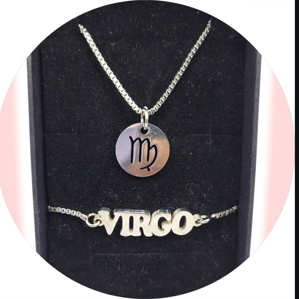 Zodiac horoscope Necklace and Bracelet Set